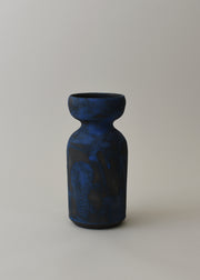 Small Oko Vase no. 2 in Brushed Cobalt - Victoria Morris